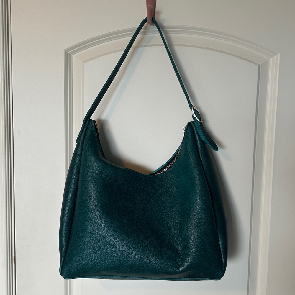 Portland Leather Goods Large Aspen Shoulder Bag, Sea Glass - Picture 4 of 7